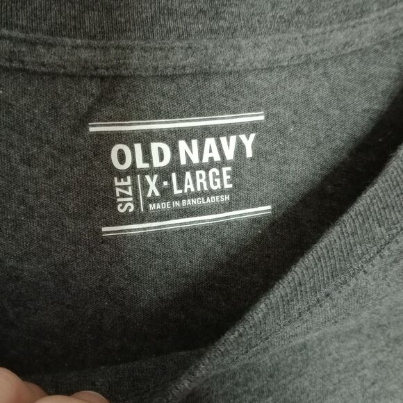 Old Navy Men's Long Sleeve Cotton T Shirt Rotation Gray Crew Neck NWT sz: XL - Picture 4 of 8